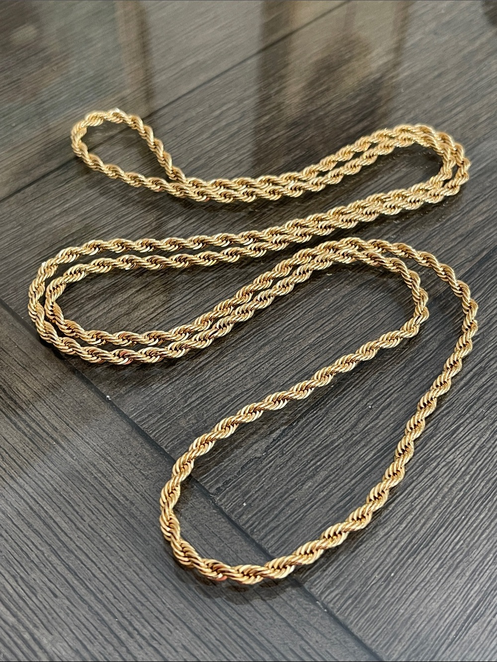 Vintage Classic Gold-Tone Rope Chain - Endless Strand 40” Approx